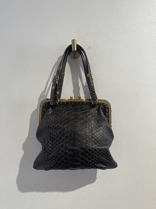Sac Bottega Veneta python marron