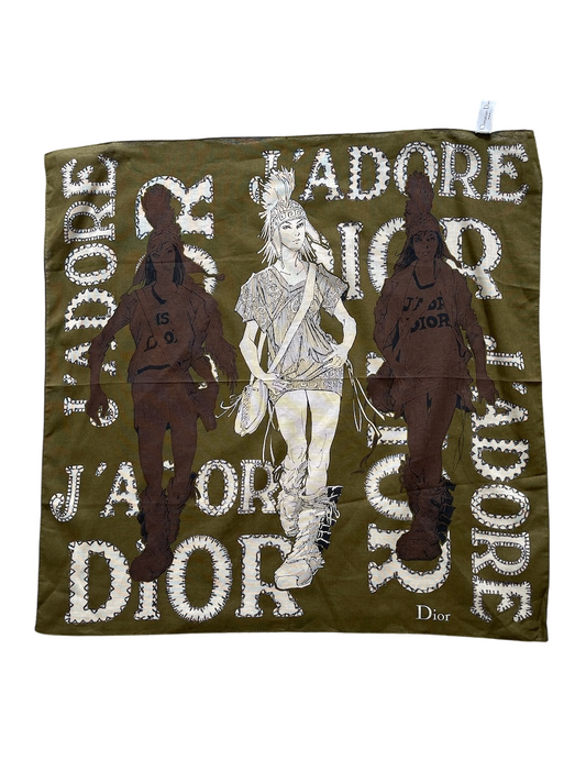 Foulard Dior J'adore kaki