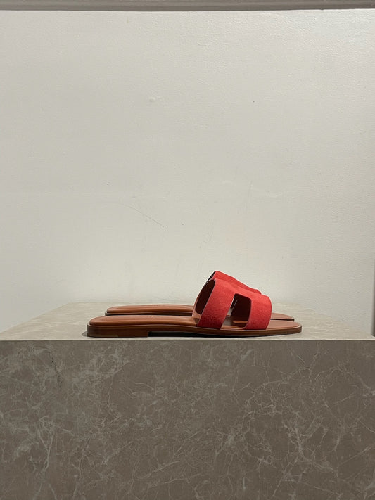 Sandales Hermès Oran rouge T.36,5