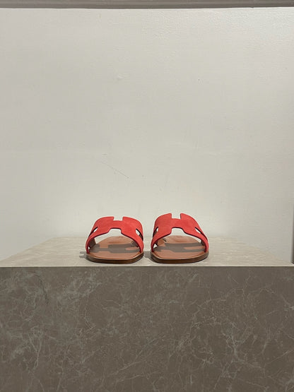 Sandales Hermès Oran rouge T.36,5