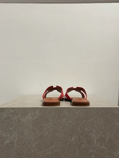 Sandales Hermès Oran rouge T.36,5