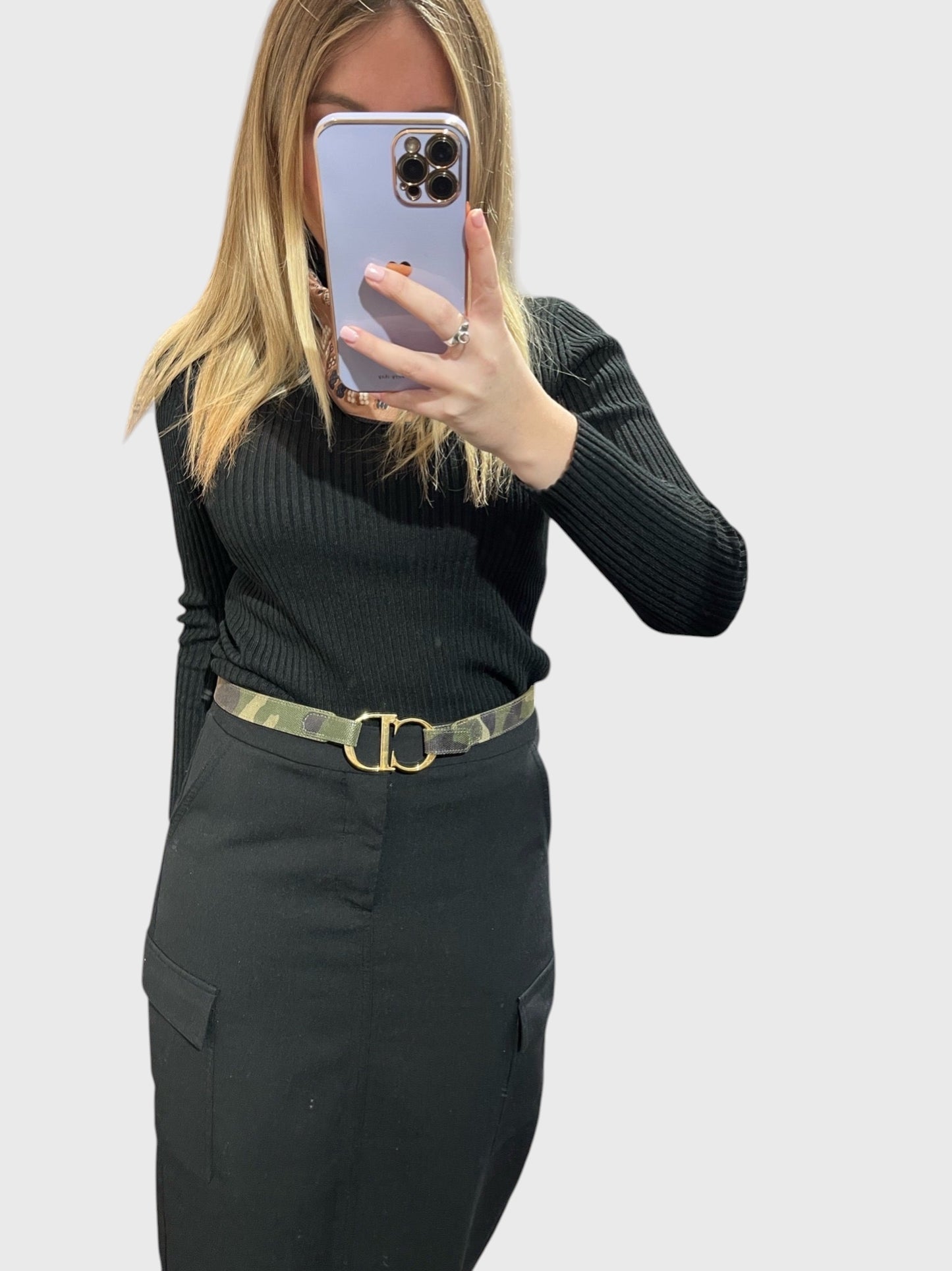 Ceinture Dior camouflage T.80