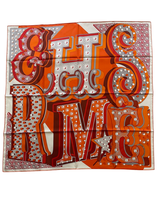 Foulard 90 Hermès orange Electrique