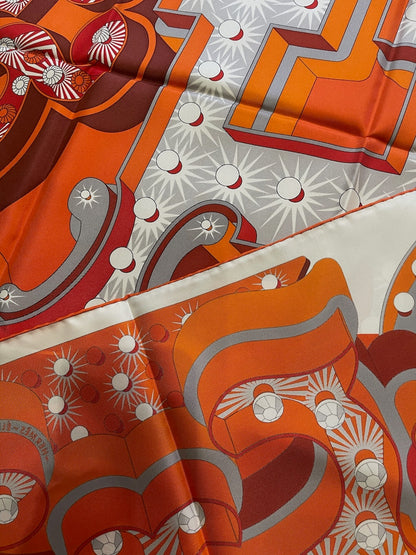 Foulard 90 Hermès orange Electrique