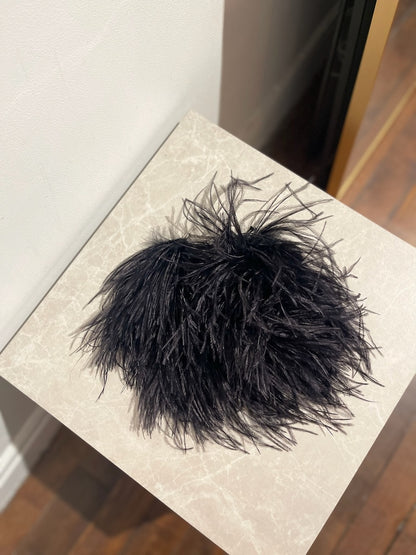 Collier Saint Laurent plumes noir