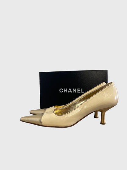 Escarpins Chanel dorés T.37