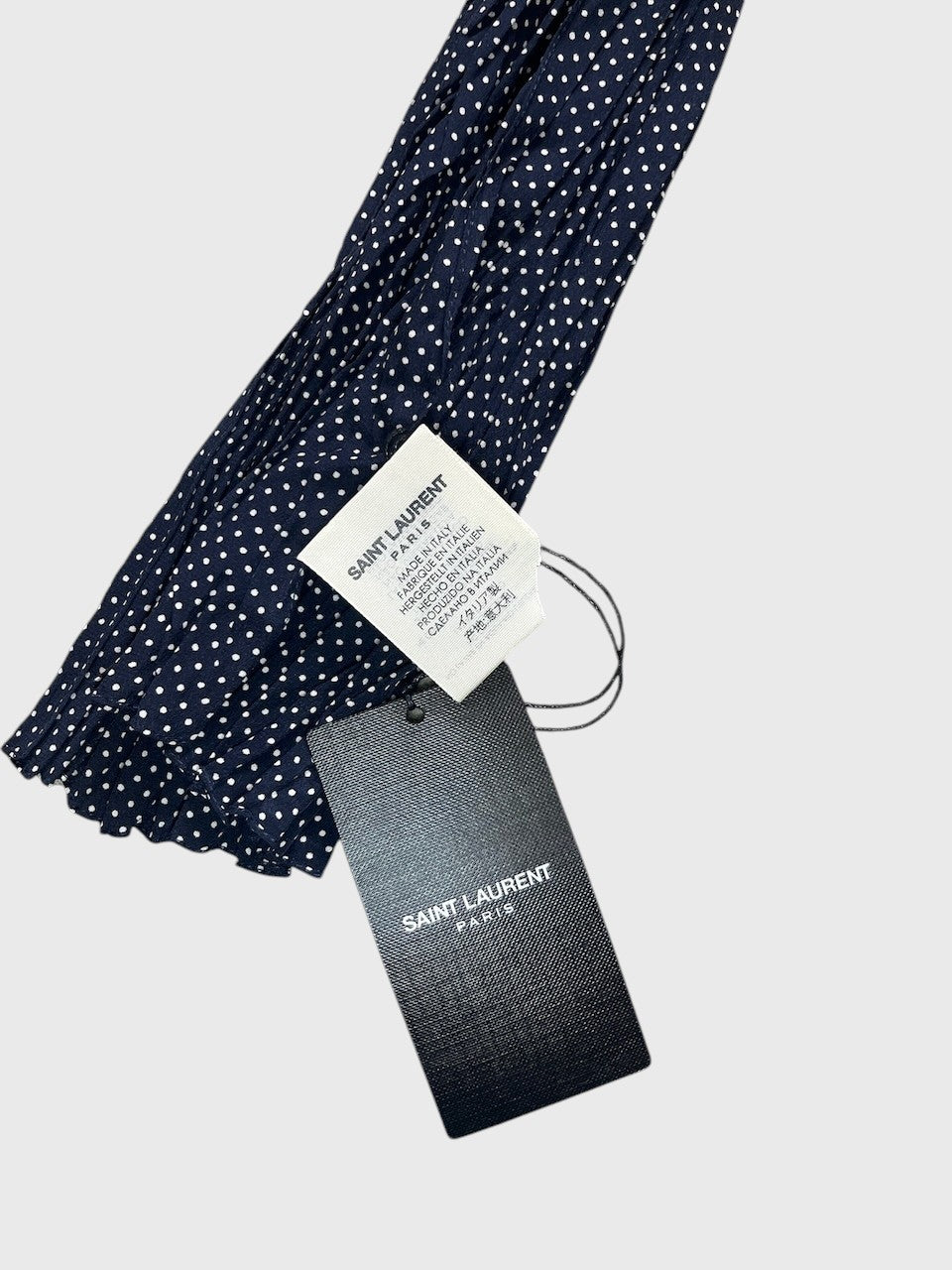Foulard Saint Laurent à pois bleu