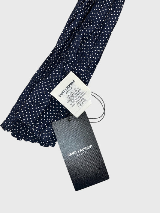 Foulard Saint Laurent à pois bleu