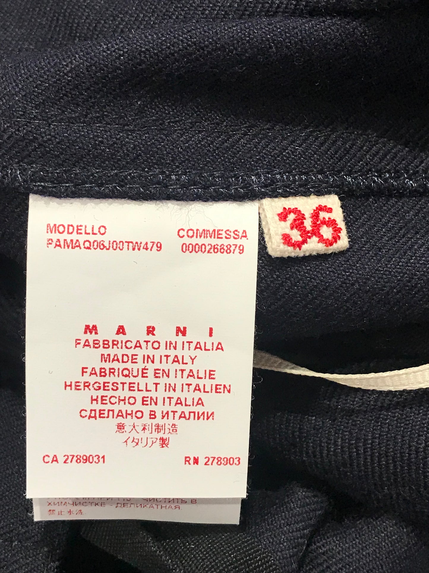 Pantalon Marni bleu marine T.34