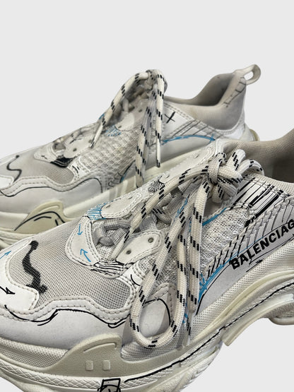 Baskets Balenciaga Triple S blanc T.37