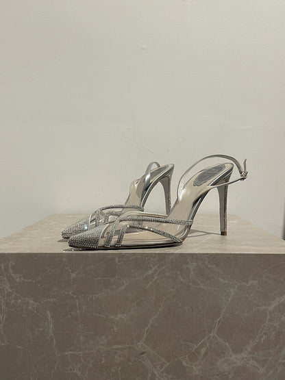 Escarpins René Caovilla argents T.39