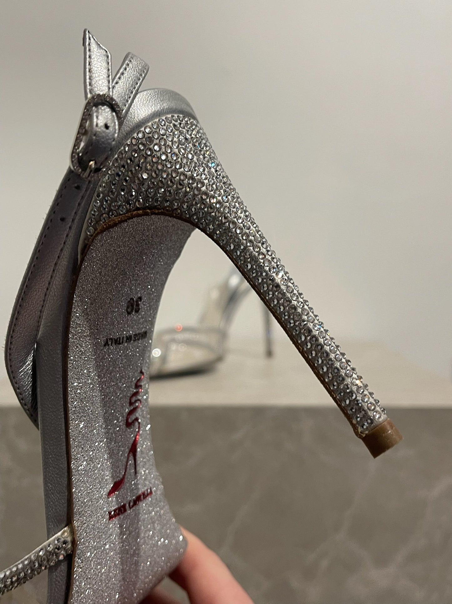 Escarpins René Caovilla argents T.39