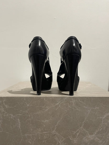 Sandales Yves Saint Laurent noires T.37,5