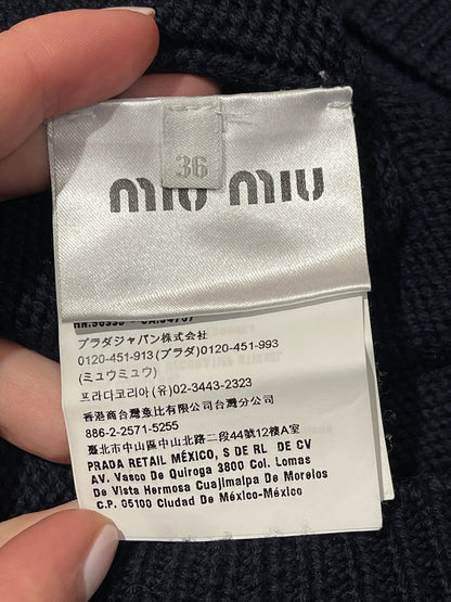 Cardigan Miu Miu bleu marine T.36