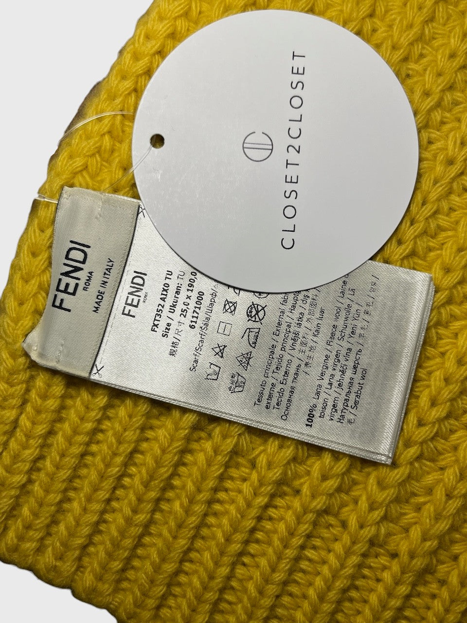 Echarpe Fendi jaune