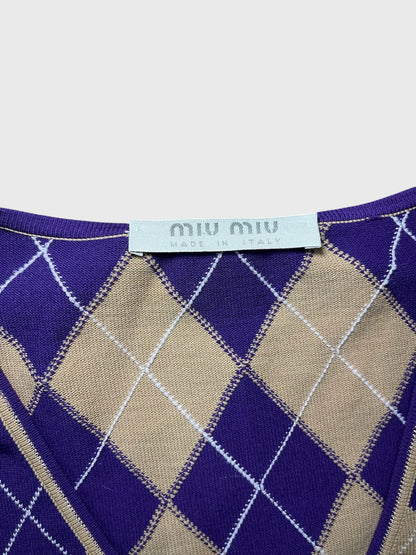 Pull Miu Miu à carreaux T.34