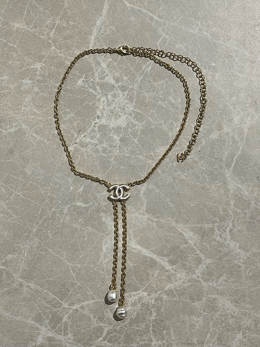 Collier Chanel chaine dorée CC