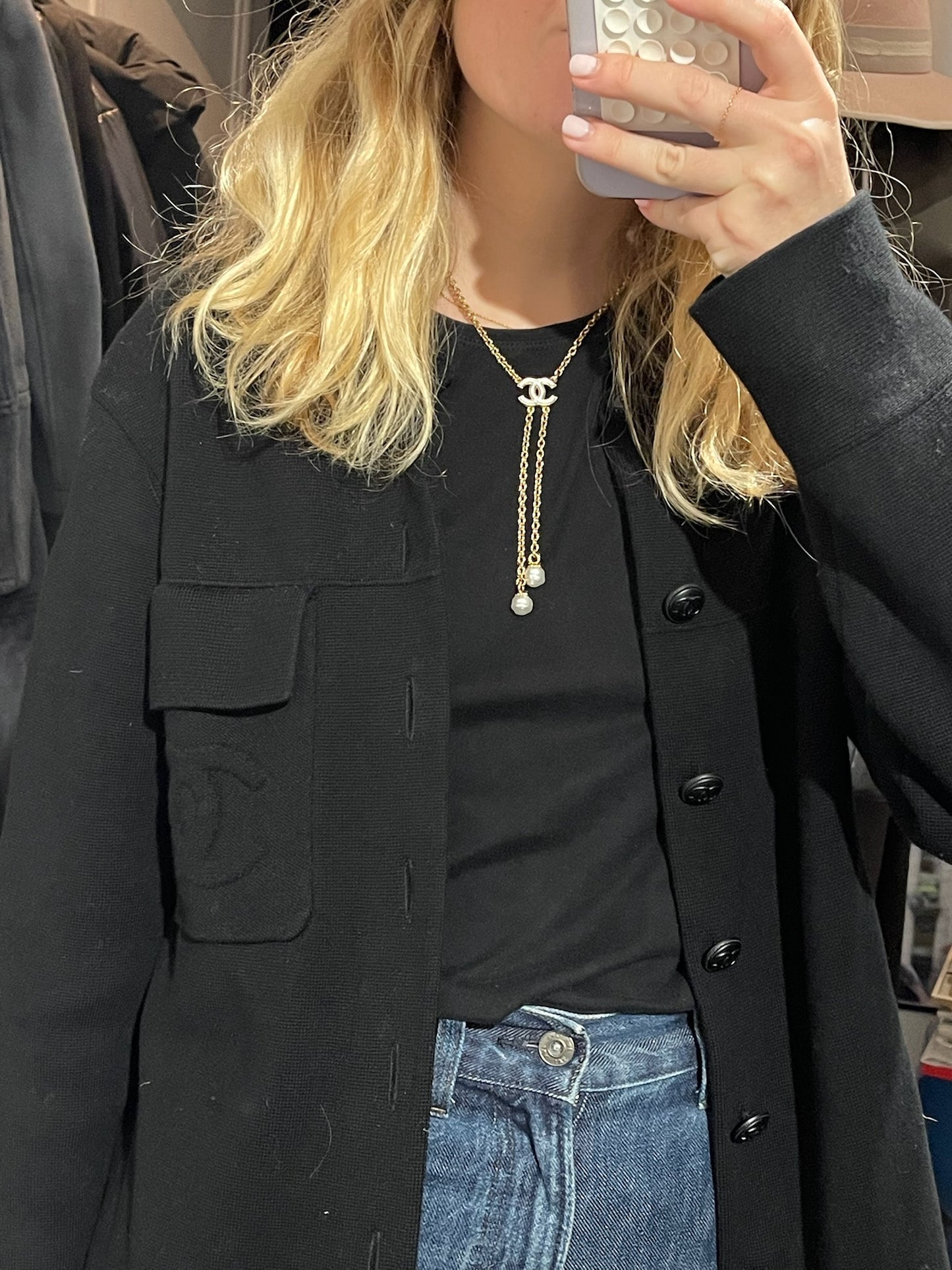 Collier Chanel chaine dorée CC