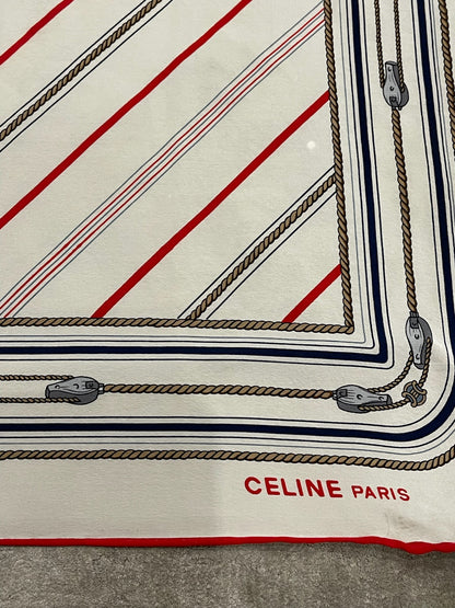 Foulard Celine vintage blanc