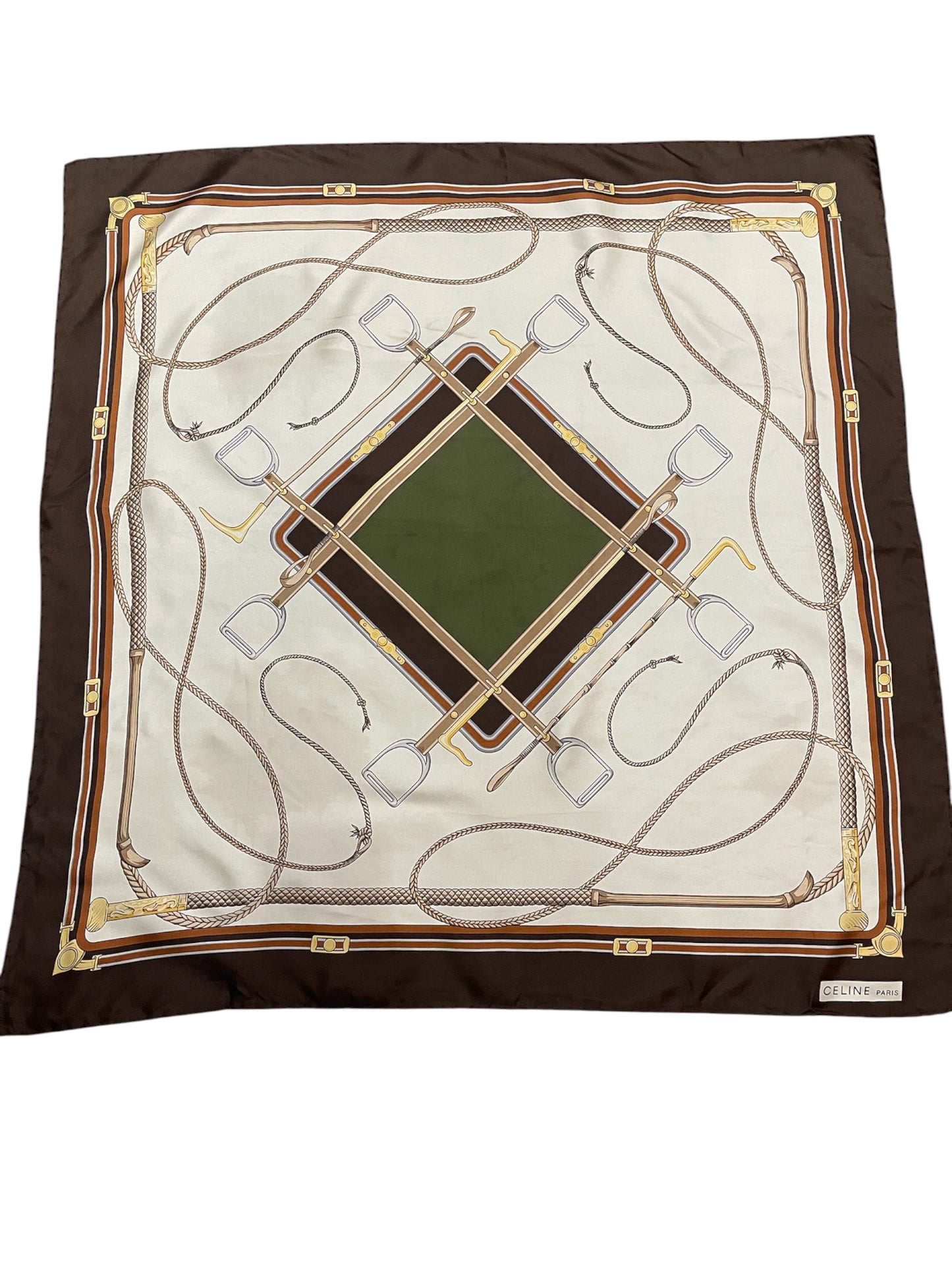 Foulard Celine vintage écru