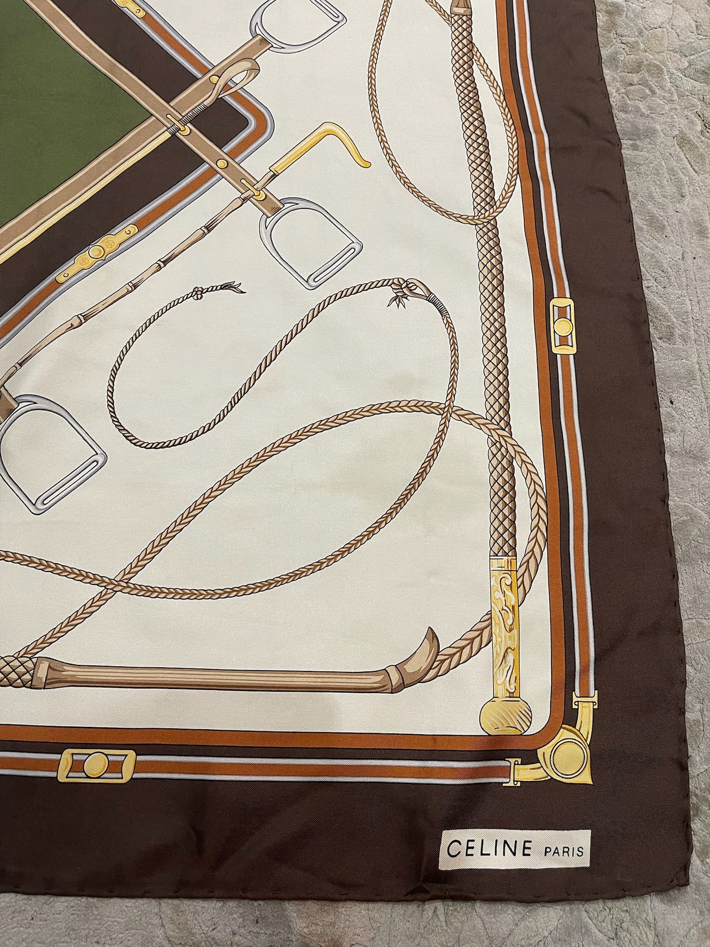 Foulard Celine vintage écru