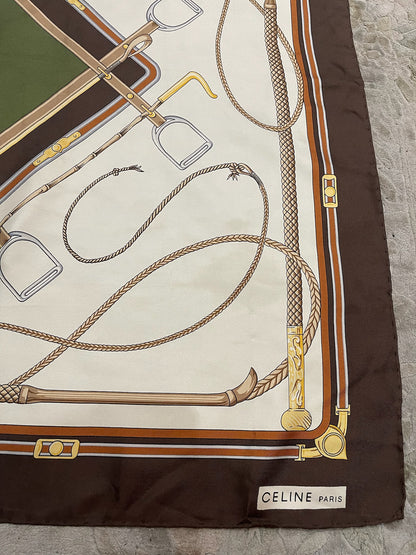 Foulard Celine vintage écru