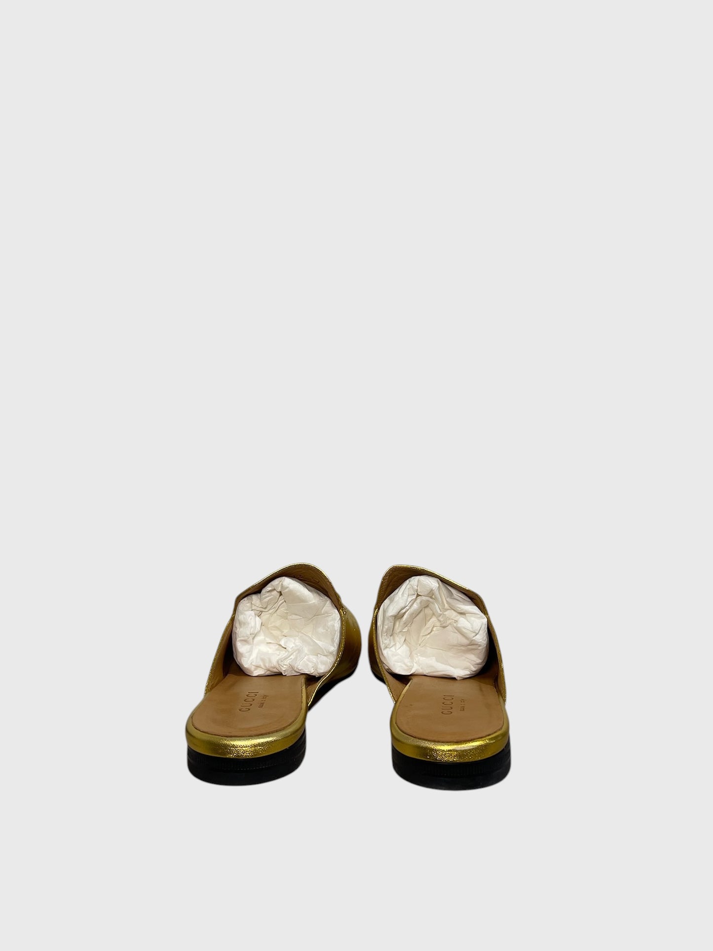 Mules Gucci Princetown dorées T.37