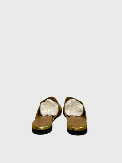 Mules Gucci Princetown dorées T.37