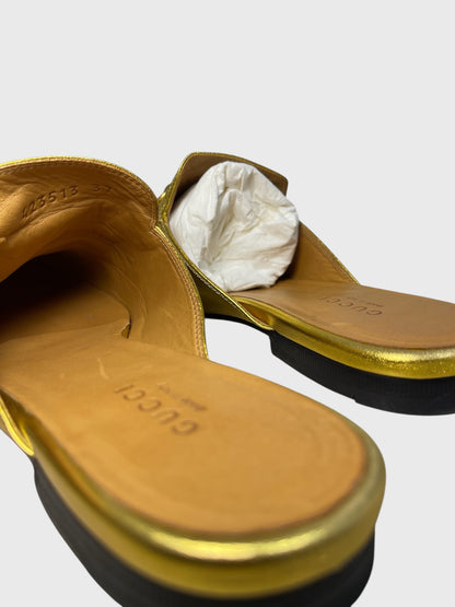Mules Gucci Princetown dorées T.37