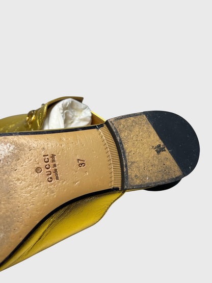 Mules Gucci Princetown dorées T.37