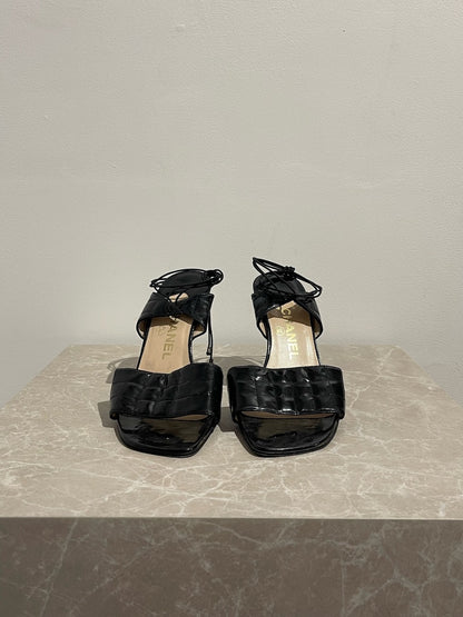 Sandales Chanel noires T.37,5