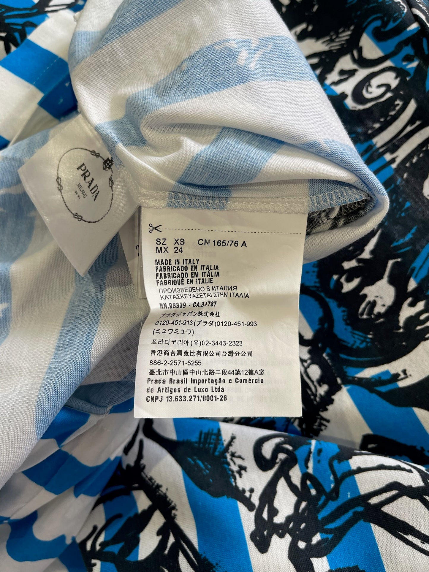 Robe Prada bleue T.XS