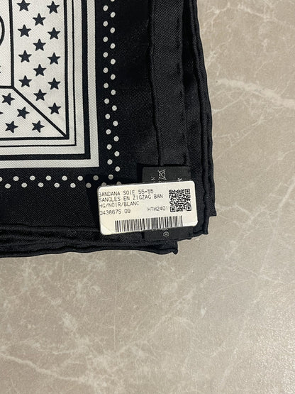 Carré 55 Hermès Sangle en zigzag noir