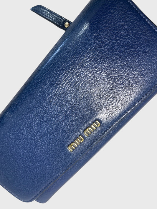 Portefeuille Miu Miu bleu marine