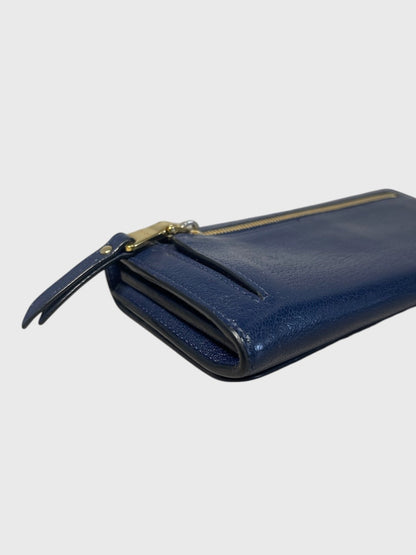 Portefeuille Miu Miu bleu marine