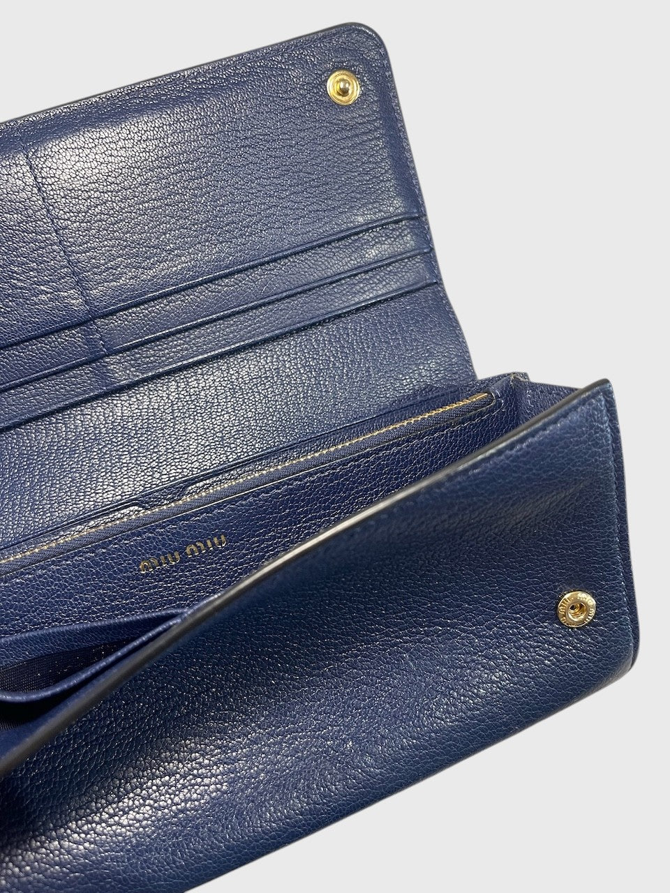 Portefeuille Miu Miu bleu marine