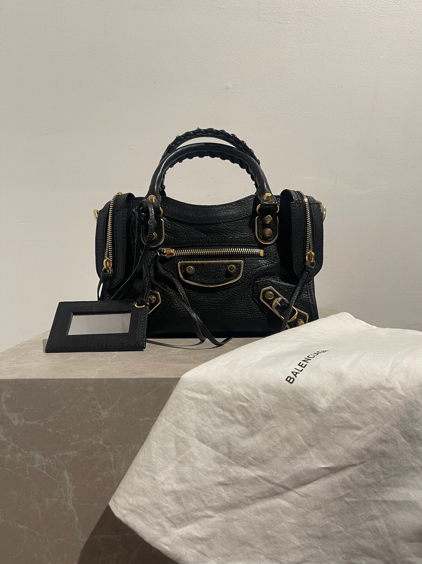Sac Balenciaga Classic Metalic Mini noir