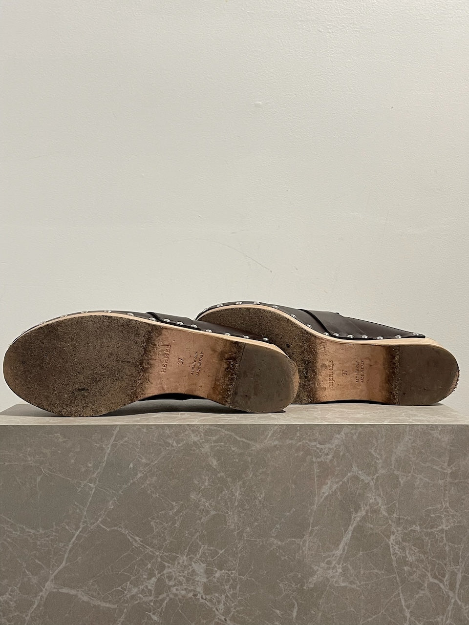 Sabots Hermès Calya marron T.37