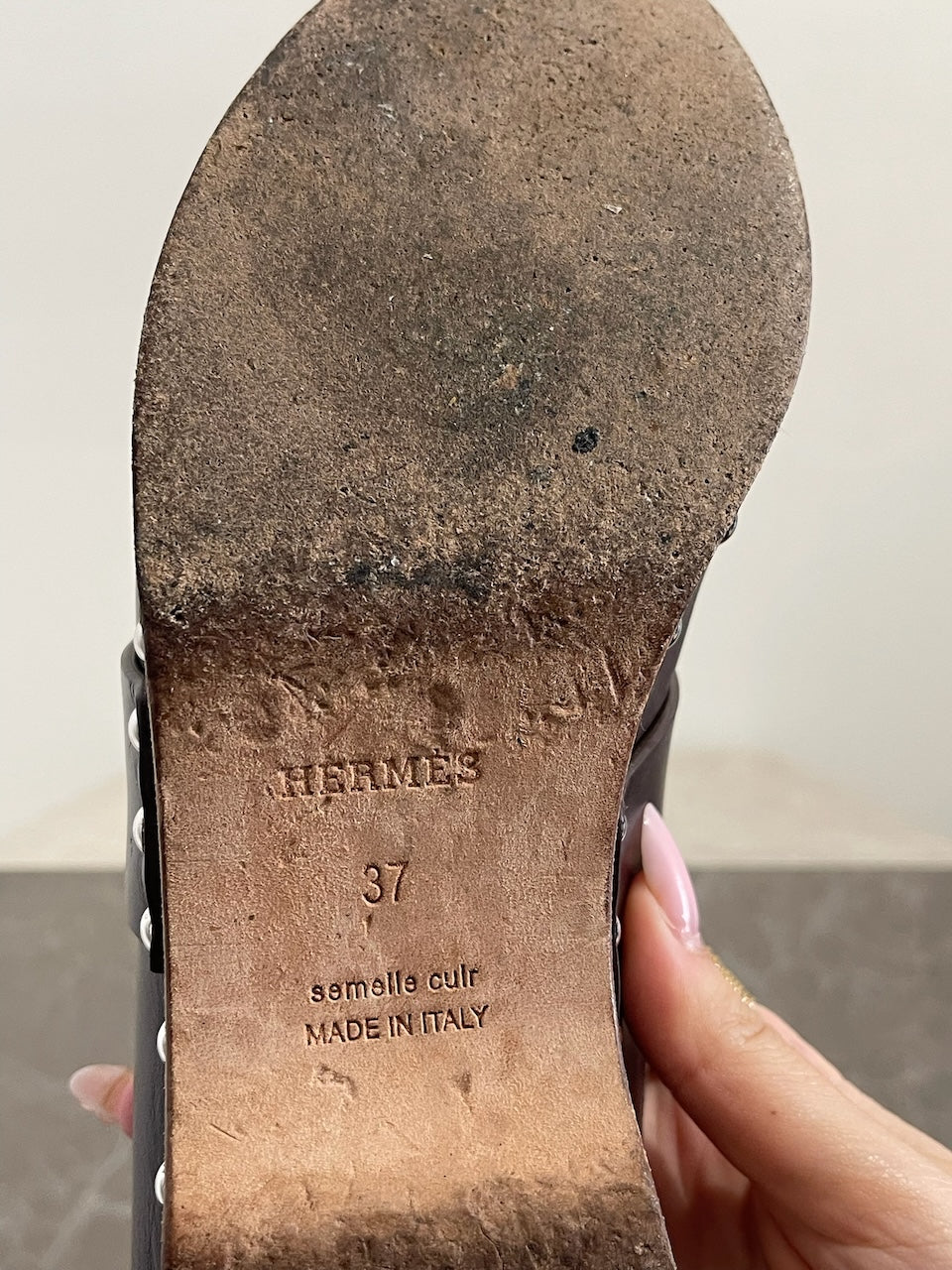 Sabots Hermès Calya marron T.37