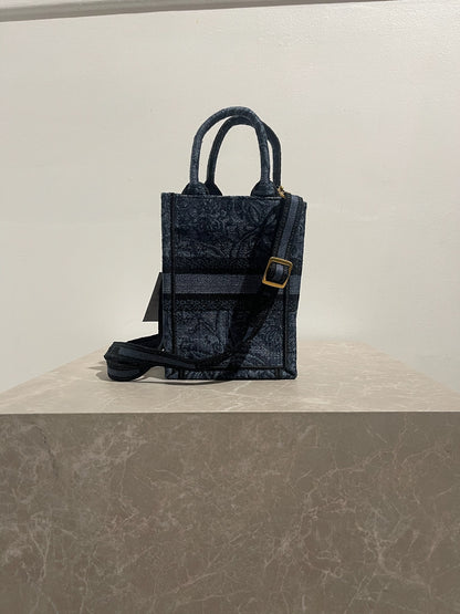 Sac Dior Book Tote mini bleu