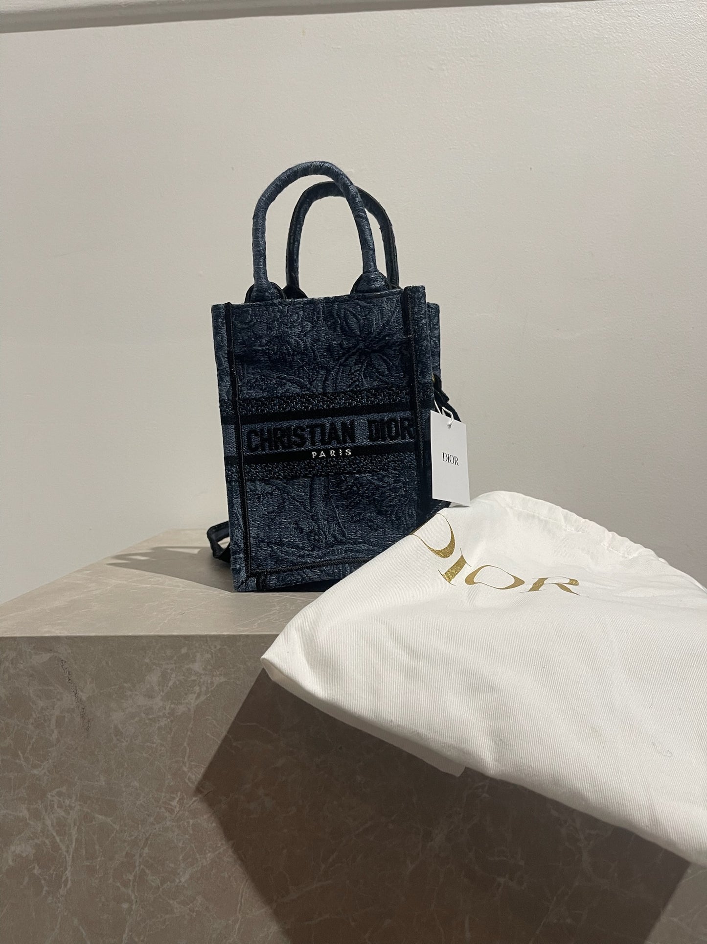 Sac Dior Book Tote mini bleu