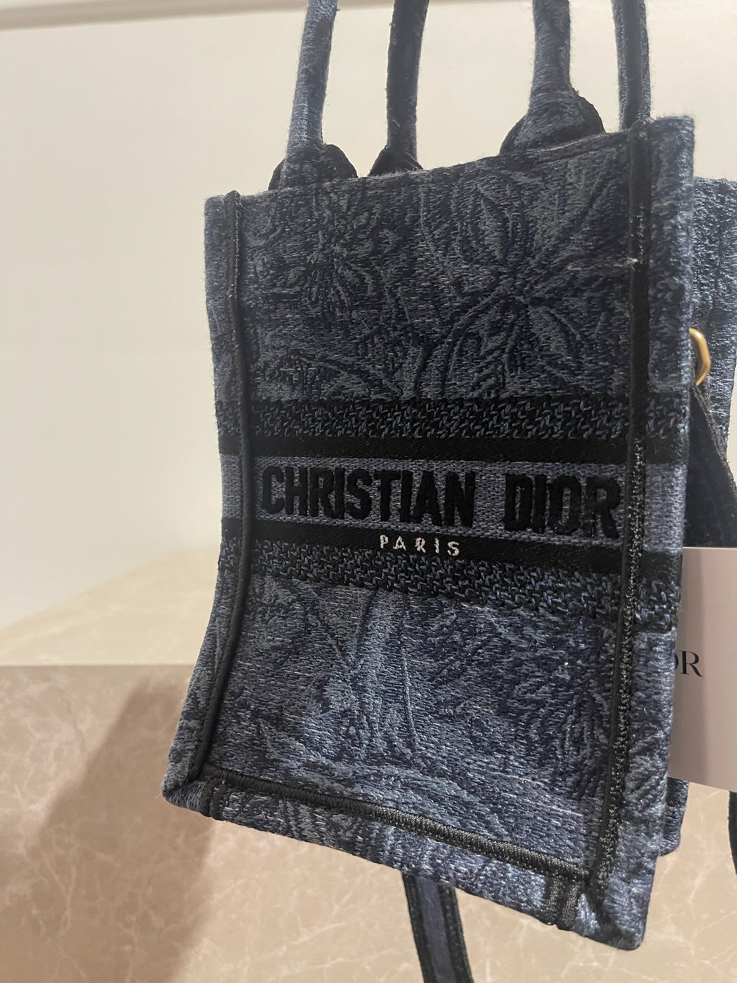 Sac Dior Book Tote mini bleu
