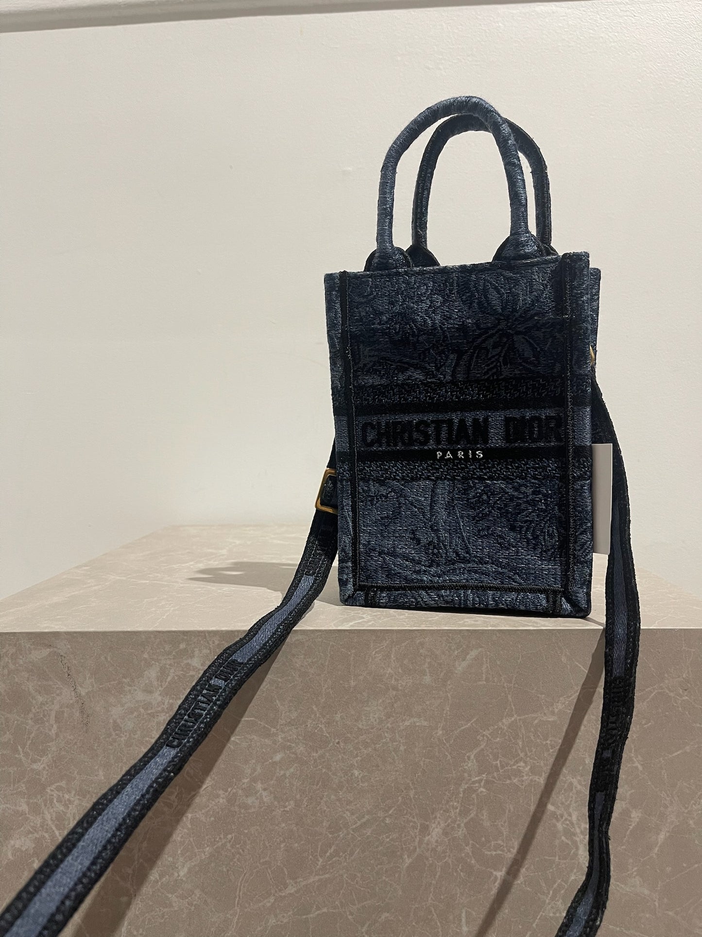 Sac Dior Book Tote mini bleu