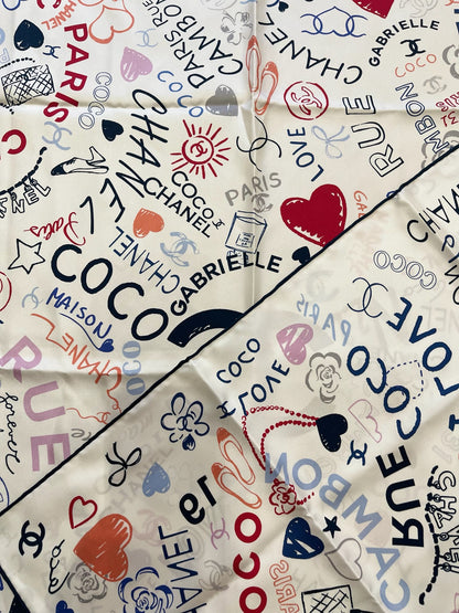 Foulard Chanel Love blanc