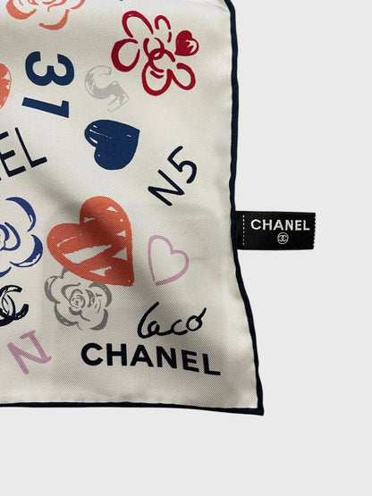 Foulard Chanel Love blanc