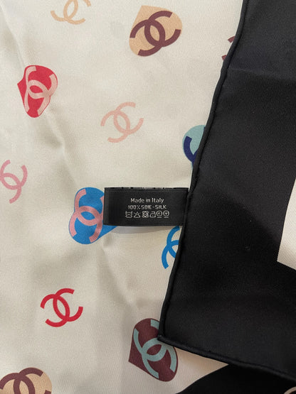 Foulard 90 Chanel ruban noir