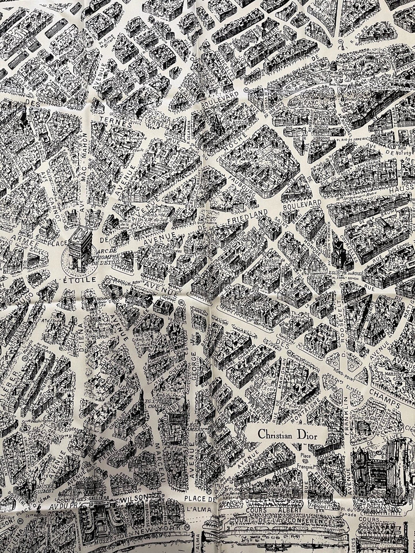 Foulard Christian Dior Paris noir