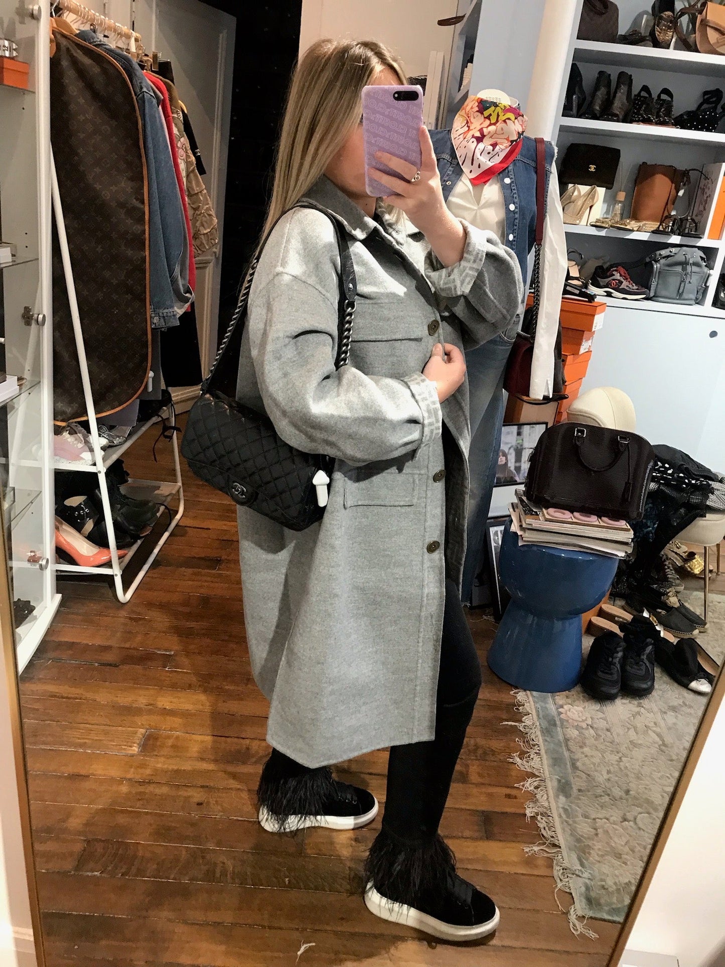 Manteau Fendi gris T.42