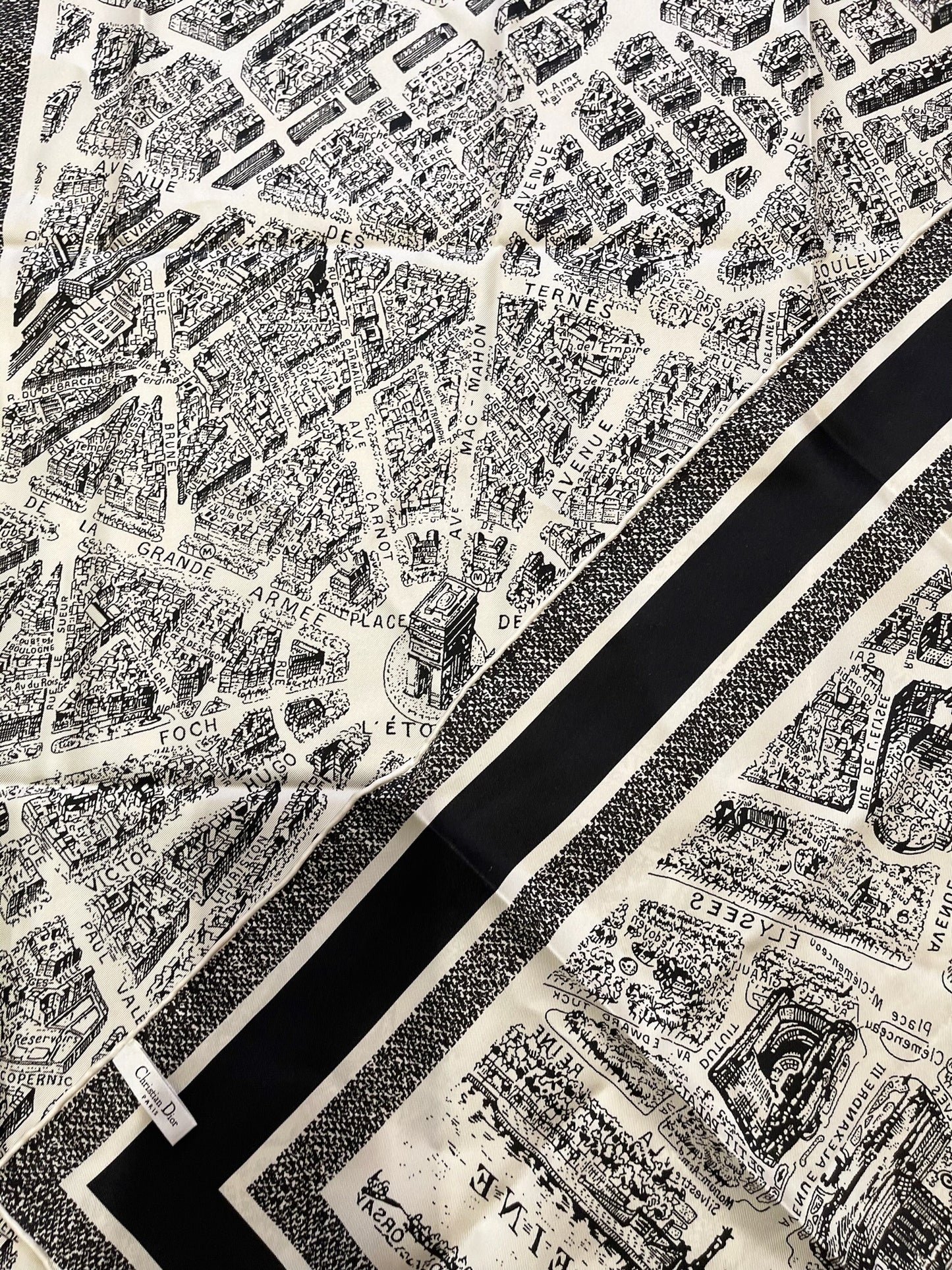 Foulard Christian Dior Paris noir