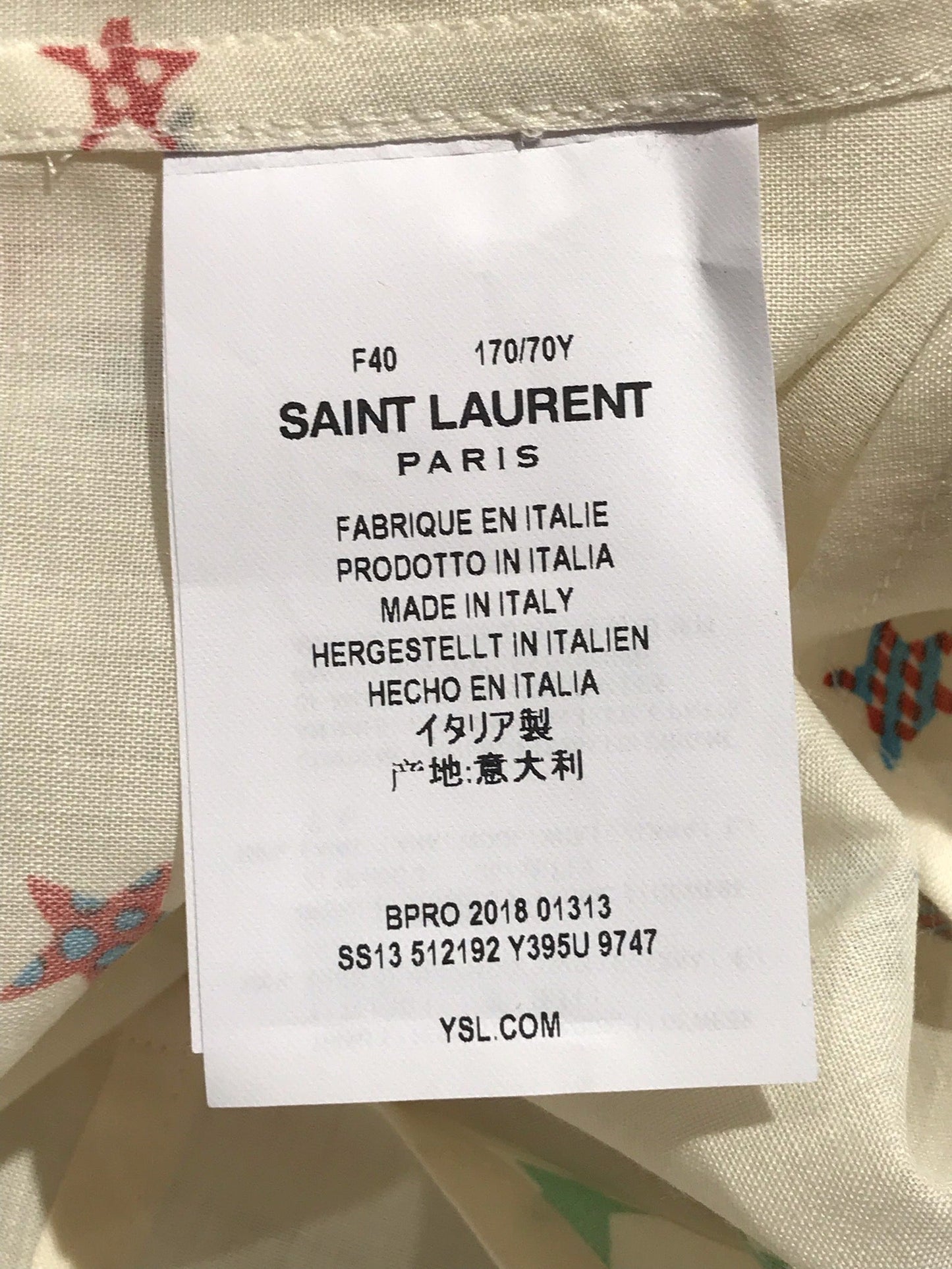 Chemise Saint Laurent écrue T.40 NEUVE
